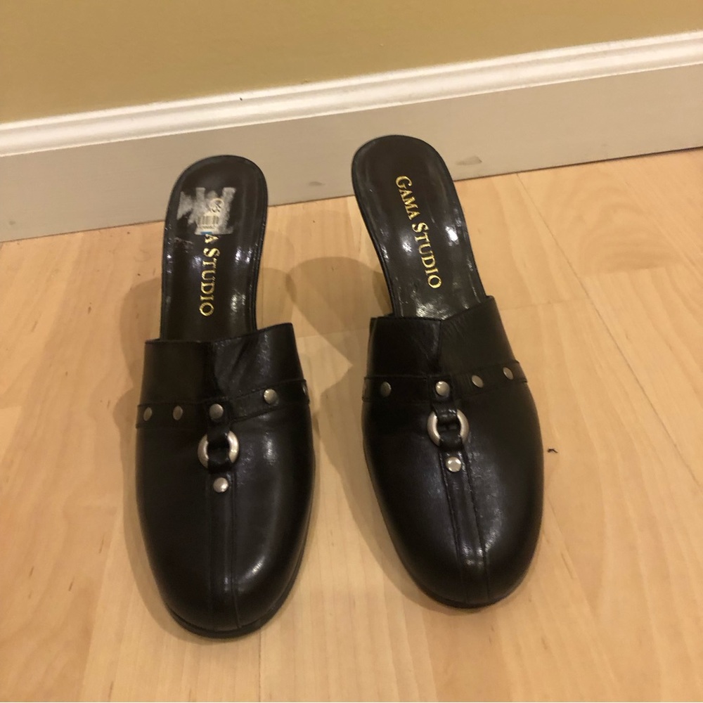 Leather Slip on Heels